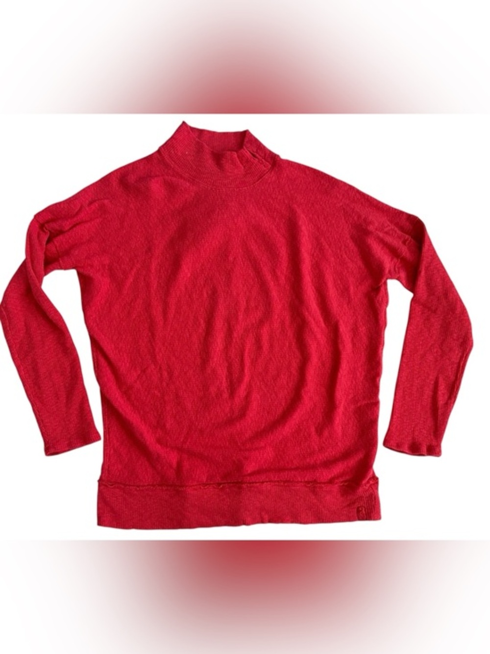 Free People waffle knit long sleeve top turtle neck
